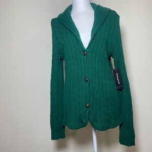 Majestic Green Cable Knit Cardigan